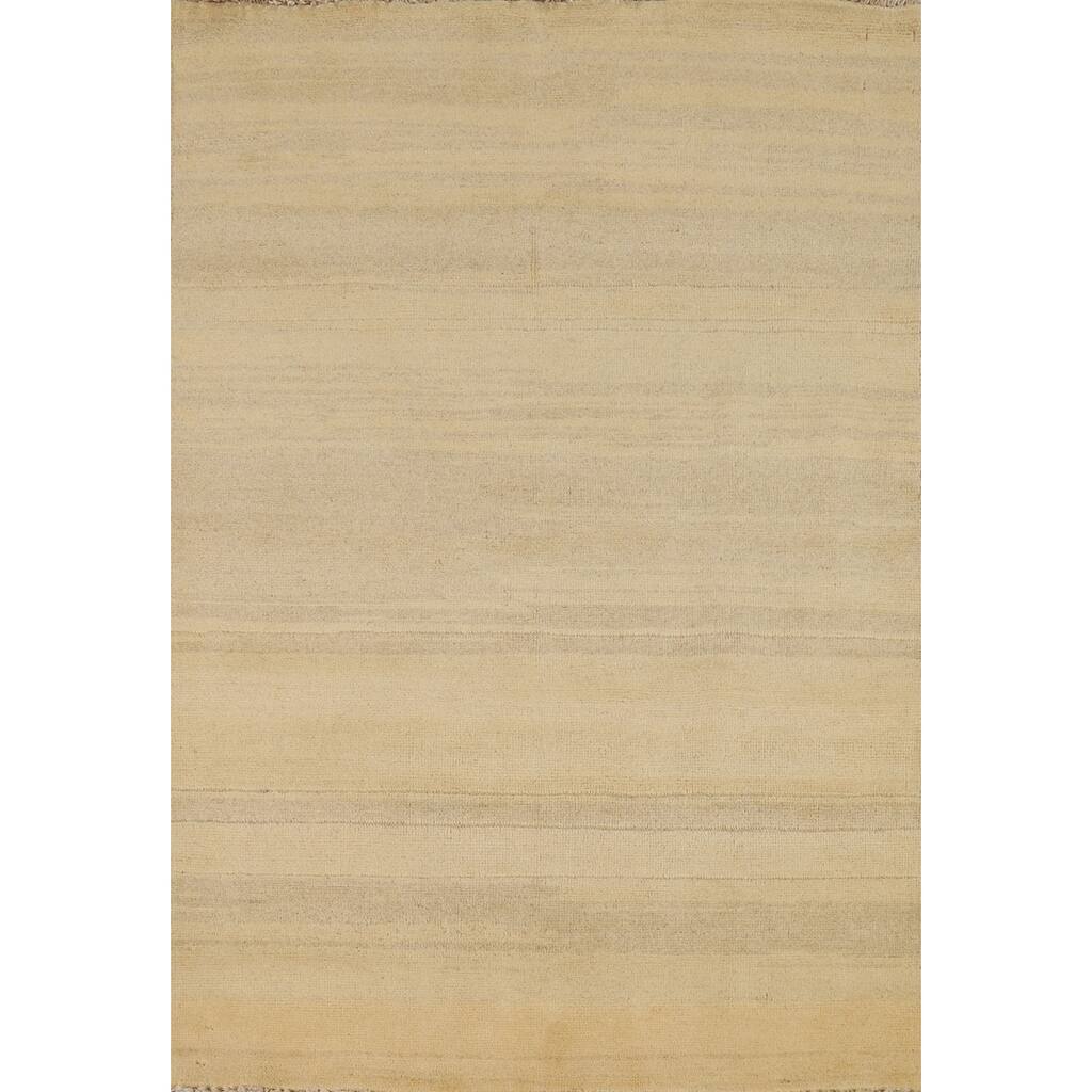 Striped Modern Gabbeh Oriental Foyer Rug Handmade Wool Carpet - 3'3"x 4'11"