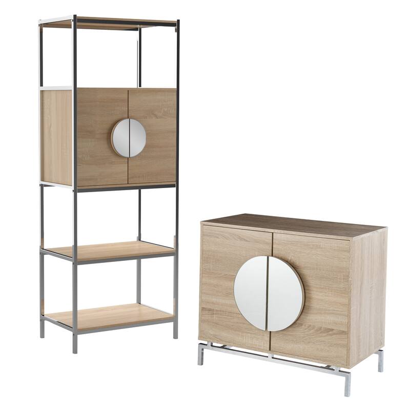 SEI Furniture Nettleton Contemporary Tall Bar Cabinet w/ Wine Storage