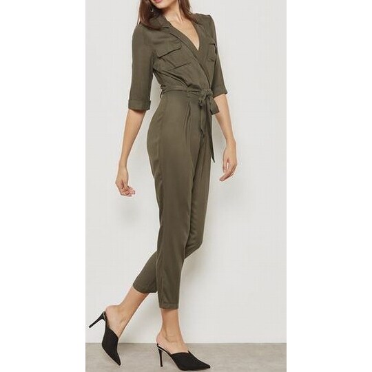 miss selfridge green jumpsuit