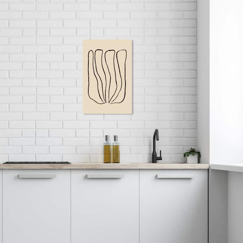 Wynwood Studio Canvas Abstract Roots II Black and Tan Modern & Contemporary Wall Art Canvas Print - 24 x 16