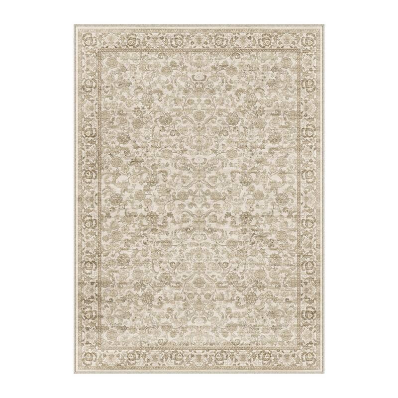 HomeRoots Floral Persian Rectangle Area Rug - 5' X 7'