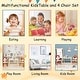 preview thumbnail 9 of 18, 3Pieces Toddler Wooden Table and Chair Set,Natural