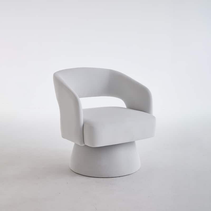 Swivel Barrel Chair, Velvet Accent Armchair 360 Degree Swivel Club Chair for Living Room Bedroom Reception Room