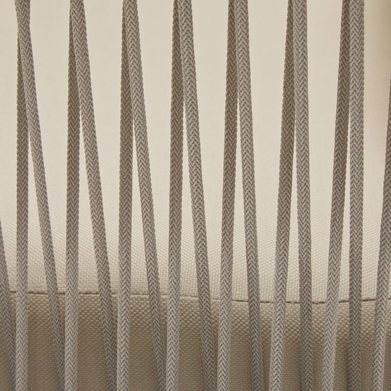 Contemporary Curved Aluminum Lounge Chair with Rope-Weave Design and Cushioned Comfort for Indoor and Outdoor Use