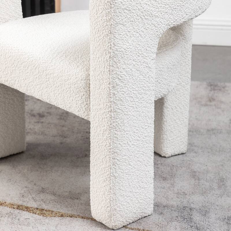 KINWELL 28" Wide Boucle Upholstered Square Armchair (Set of 2)