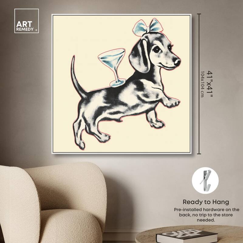 Martini Pup II Canvas by Art Remedy