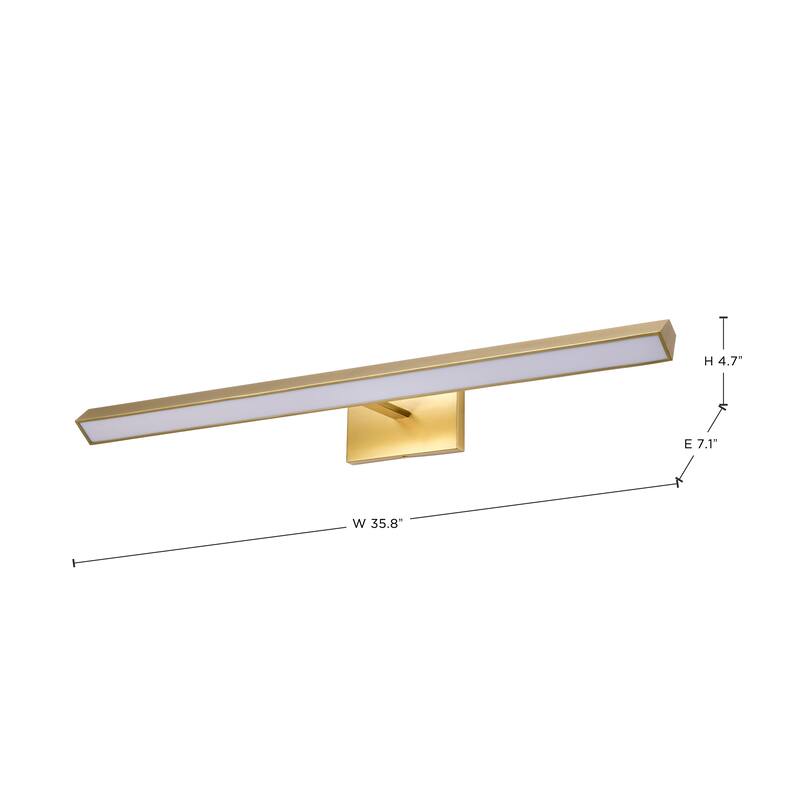 Mila 3 Foot LED Picture Light 3 CCT Selectable Vintage Brass Finish Acrylic Lens - Vintage Brass