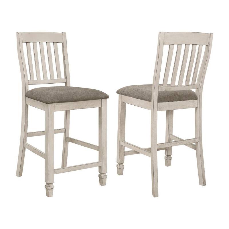 Set of 2 Slat Back Counter Height Chair