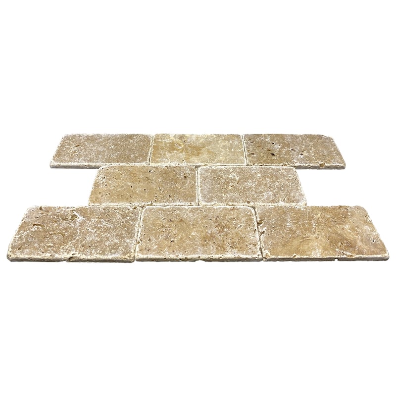 Tuscany Brown Travertine 3" x 6" Tumbled Tile