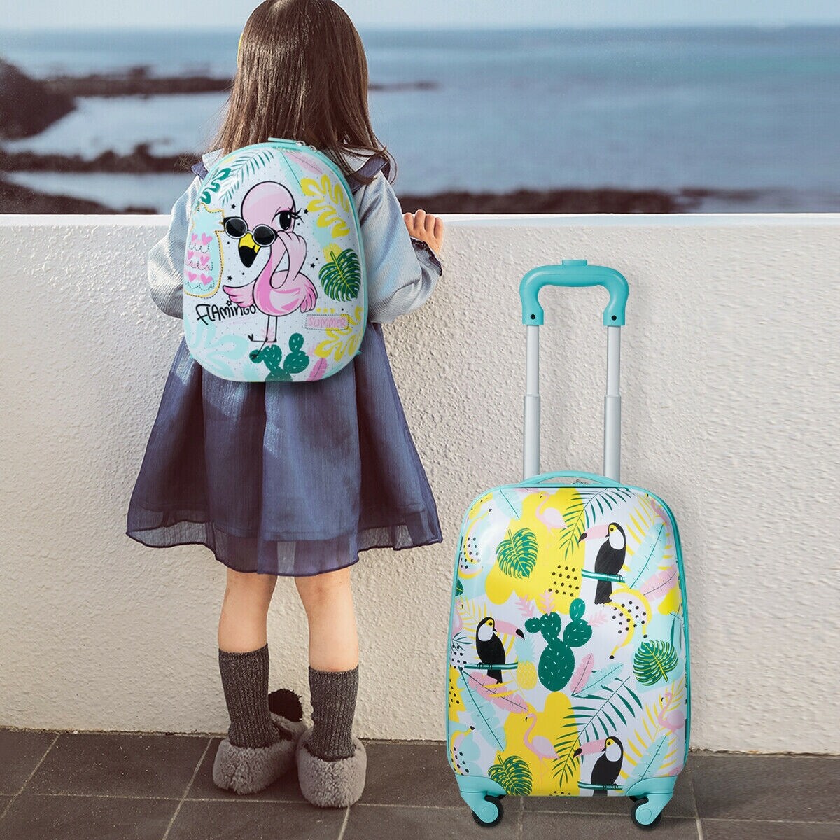flamingo rolling luggage
