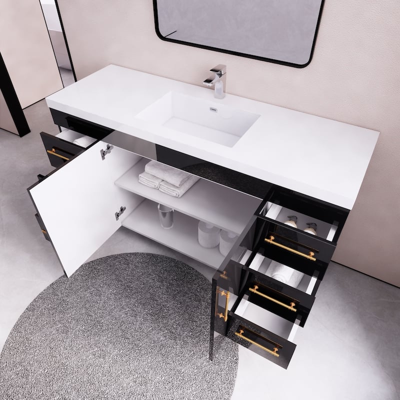 Eliza 60'' Freestanding Vanity with Single Sink