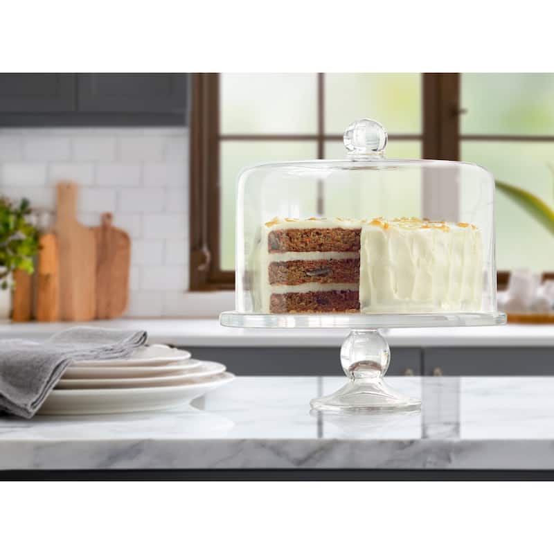 Artland Simplicity Cake Stand with Straight Sided Dome - 11" D x 11.4" H