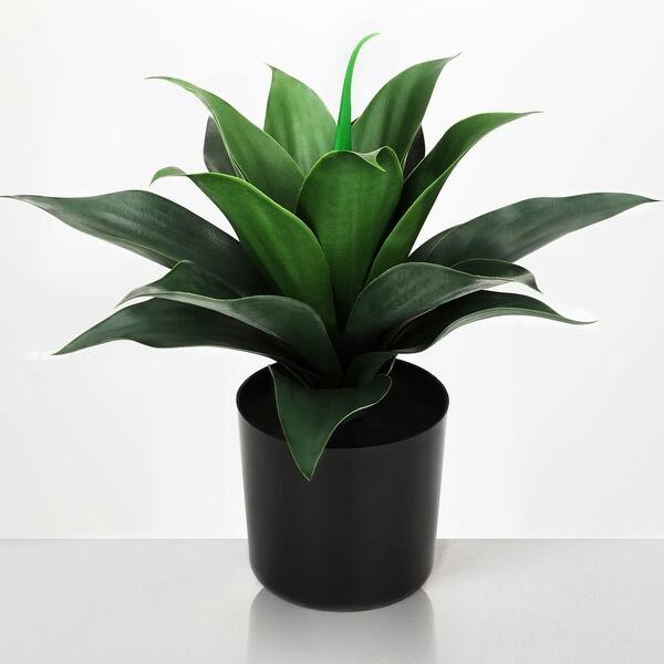 14" Large Artificial Succulent Artificial Agave Potted Plant, Fake Potted  Desk Plant Realistic (Dark Green) - N/A - Bed Bath & Beyond - 42595340