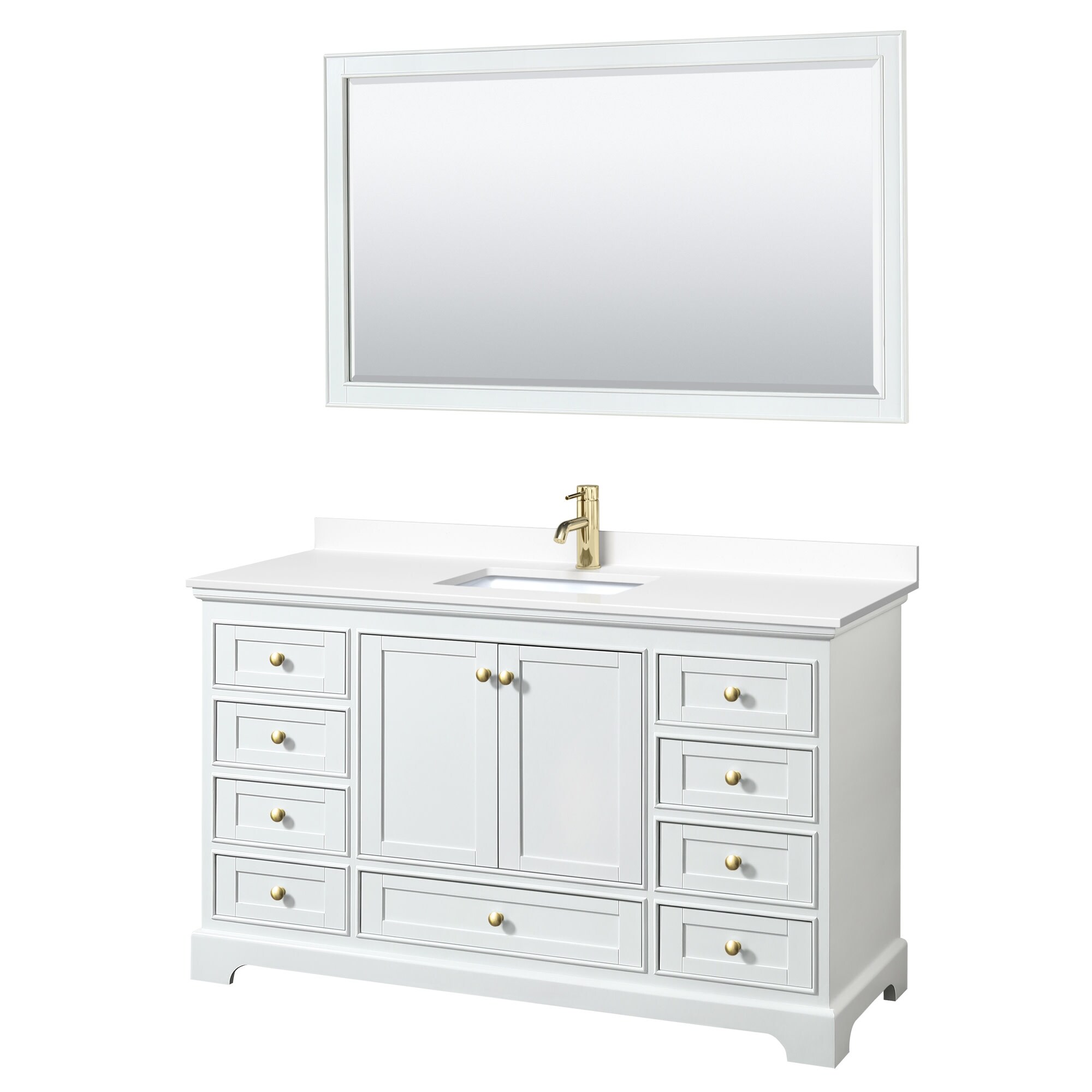Wyndham Collection Deborah 60" Free Standing Single Basin Vanity Set