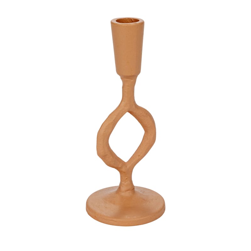 Decorative Cast Metal Taper Candle Holder - 3.1"L x 3.1"W x 7.6"H