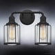 preview thumbnail 3 of 5, Luxury Industrial Chic Bath Vanity Light, 12"H x 14.5"W, with Urban Loft Style, Natural Black, by Urban Ambiance