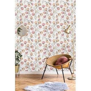 Soft Floral Pattern Peel and Stick Wallpaper - Bed Bath & Beyond - 32616690