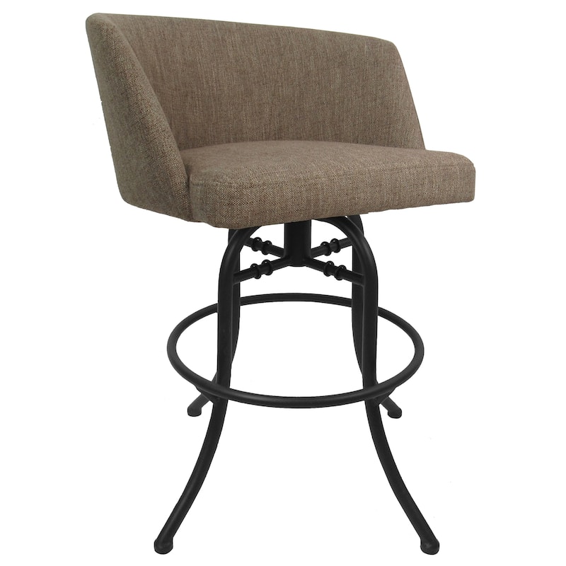Swivel Tilt Counter 26" or Bar 30" Metal Bar Stool - Joey - Basin Beige - Black - Counter Height