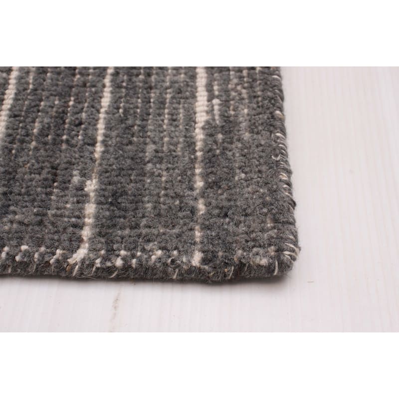 ECARPETGALLERY Braided Weave Kashkuli Gabbeh Grey Wool Rug - 8'2 x 9'6
