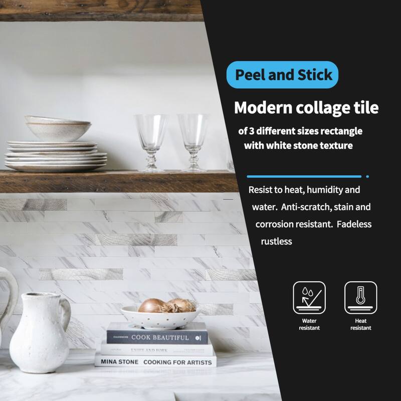 Art3d 10-Sheet Peel and Stick Backsplash Tile for Kitchen Bathroom