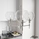preview thumbnail 1 of 12, Hunter Xidane Metal and Glass Orb Chandelier - Entry, Kitchen or Dining Room Table, Bedroom - Mid-Century Modern, Transitional 3- Light - Brushed  Nickel