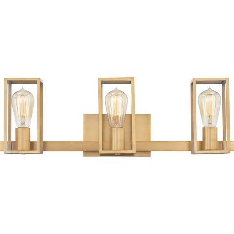 Leighton 3-Light Weathered Brass Vanity Light - Weathered Brass - 24