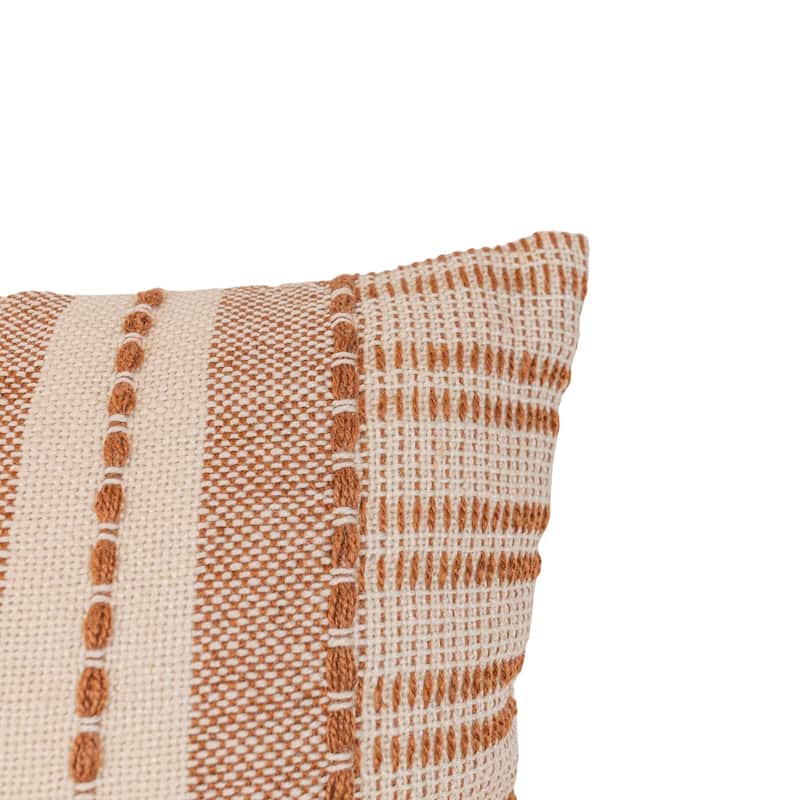 Foreside Home & Garden Rust Geo Stripe Outdoor Filled Pillow