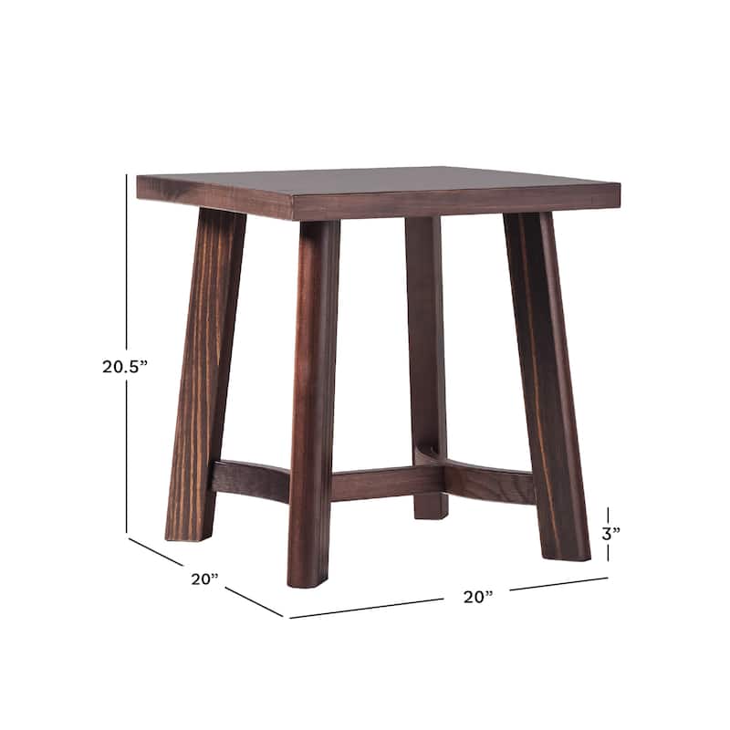 Walker Edison Modern Farmhouse Square Solid Wood Side Table (Set of 2)