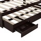 preview thumbnail 12 of 13, Twin XL Platform Bed with Storage LED Headboard, Charging Station, Trundle & 2 Drawers, Sturdy Pine Wood Frame, Dark Brown