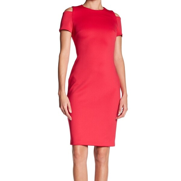 calvin klein cold shoulder sheath dress