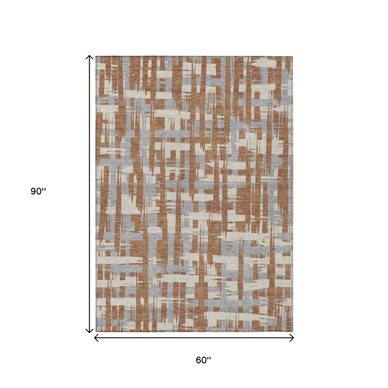 HomeRoots Striped Transitional Rectangle Outdoor Rug