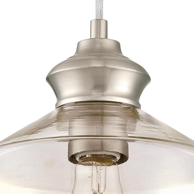 Westinghouse Lighting Ramsey One-Light Indoor Mini Pendant, Brushed Nickel Finish with Clear Glass