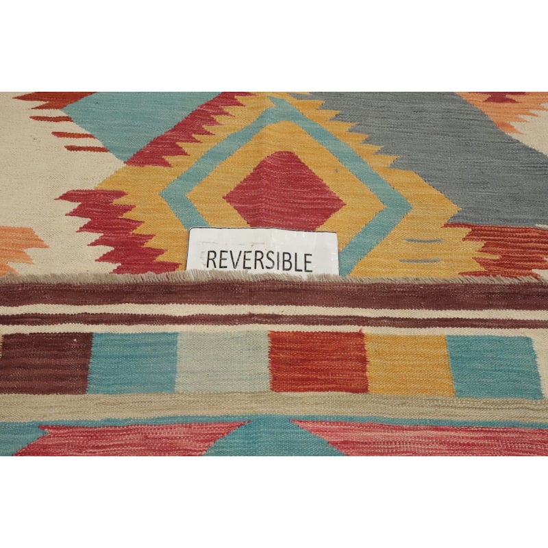 Hand Woven Southwestern Wool Multi-Colored Geometric Area Rug - 10' 0'' X 8' 2''