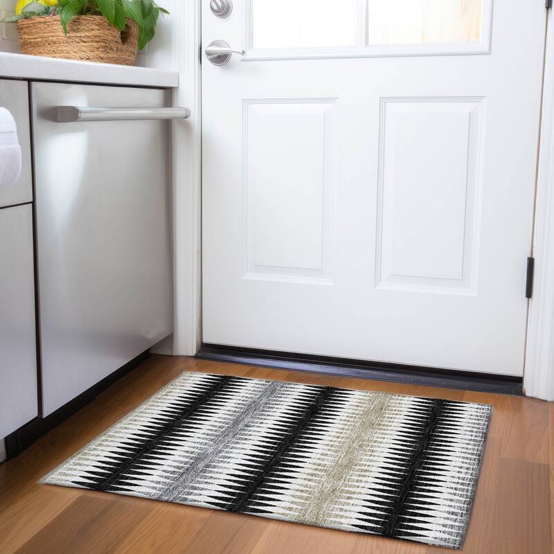 Machine Washable Indoor/ Outdoor Chantille Contemporary Rug