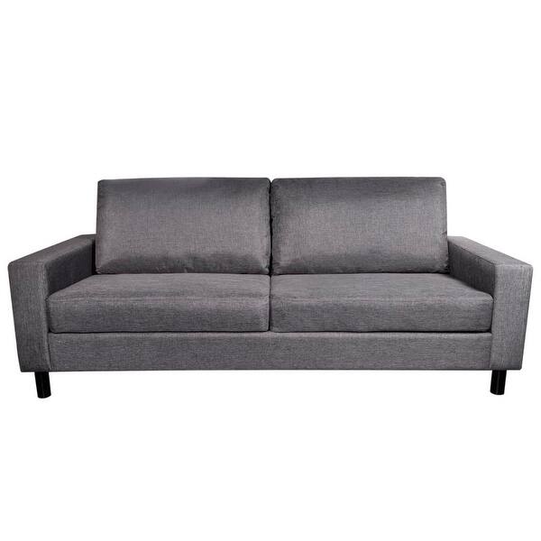 Shop Vidaxl Sofa 3 Seater Fabric Dark Gray Overstock 18965021