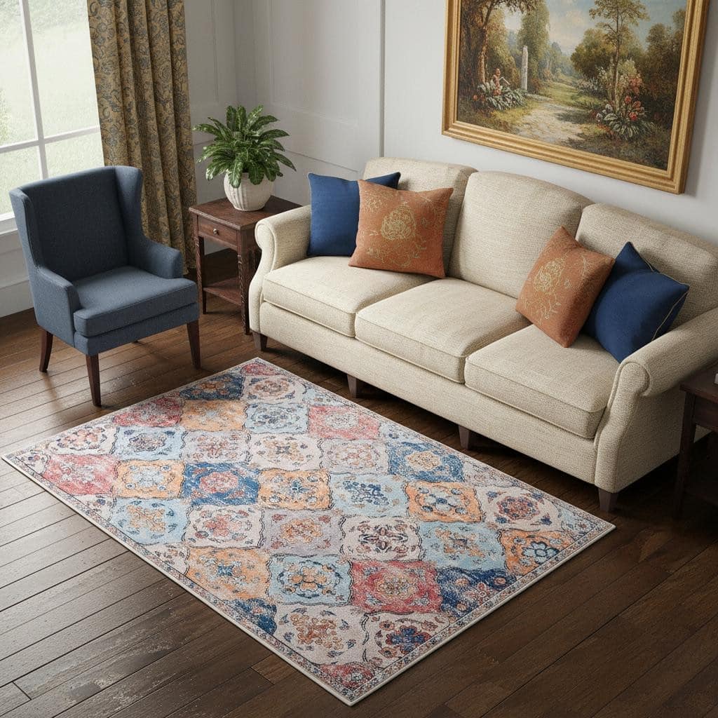 HomeRoots Patchwork Traditional Rectangle Area Rug