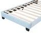 preview thumbnail 18 of 18, Twin Size Platform Bed Frame Velvet Upholstered Headboard Wooden Slats Support, Kids Wood Platform Bed Easy Assembly