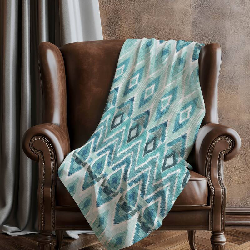 Premium Machine Washable Boho Global Sherpa Throw Blanket