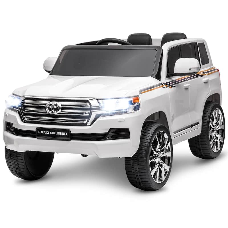 Electric Kids Ride-On Car SUV - 2 Seater Licensed Land Cruiser - White