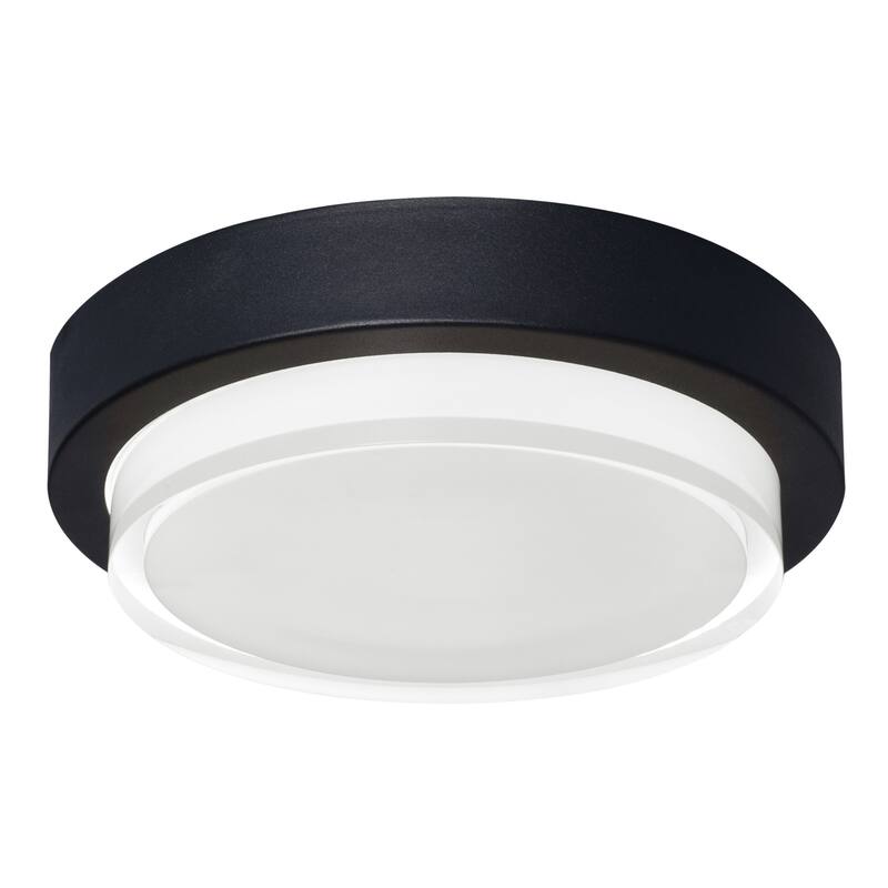 AFX ELMW11LAJUD Elm 11" Wide LED Flush Mount Drum Ceiling Fixture - Black