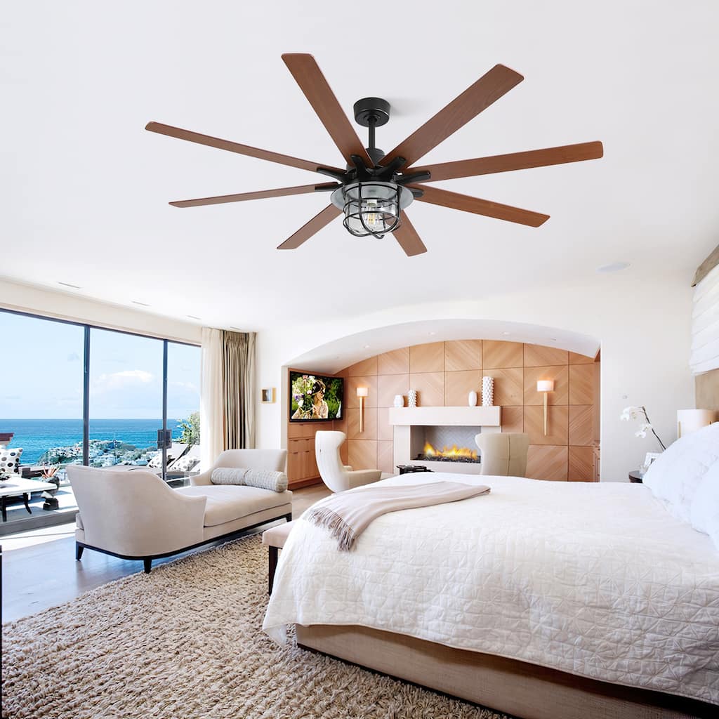 Modern Ceiling Fan Light with 6 Speed Adjustable Fan and Remote Control, DC Motor for Bedroom and Lounge Area