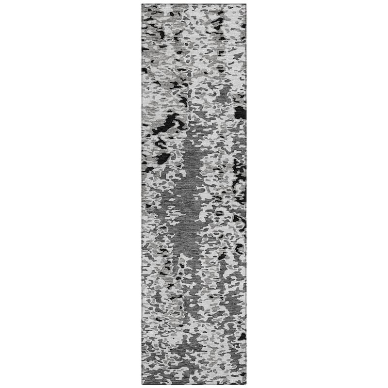 Machine Washable Indoor/ Outdoor Abstract Chantille Rug