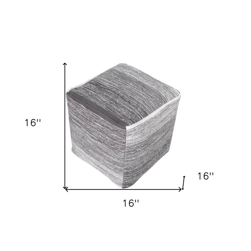 HomeRoots 16" Gray 100% Cotton Ottoman