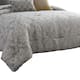 9 Piece King Polyester Comforter Set with Medallion Print, Gray and Gold