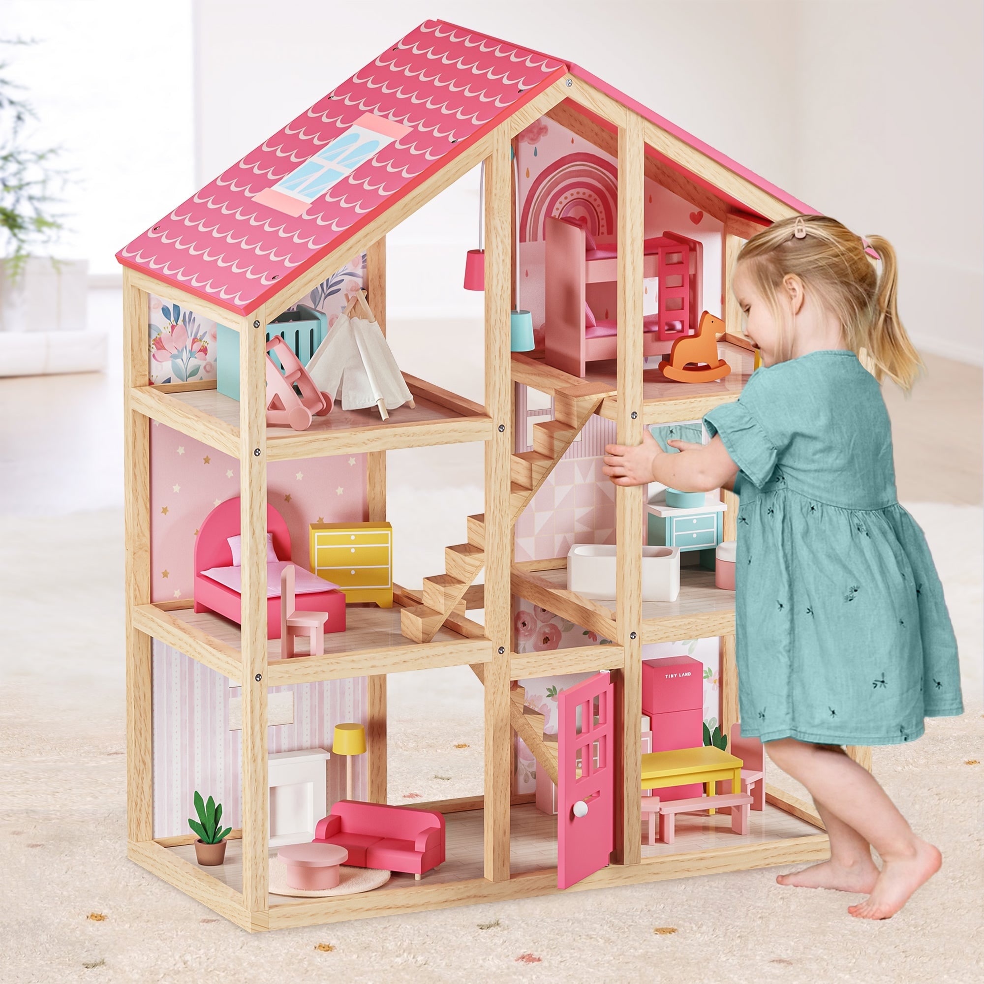 Tiny Land® Sweetwood Love Dollhouse without Dolls - Bed Bath