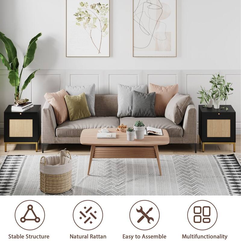 Natural Rattan Side Table