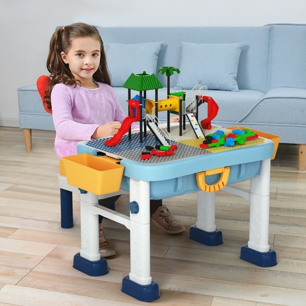 Gymax 6 In 1 Kids Activity Table Set W Chair Toddler Luggage Building On Sale Overstock 31960223