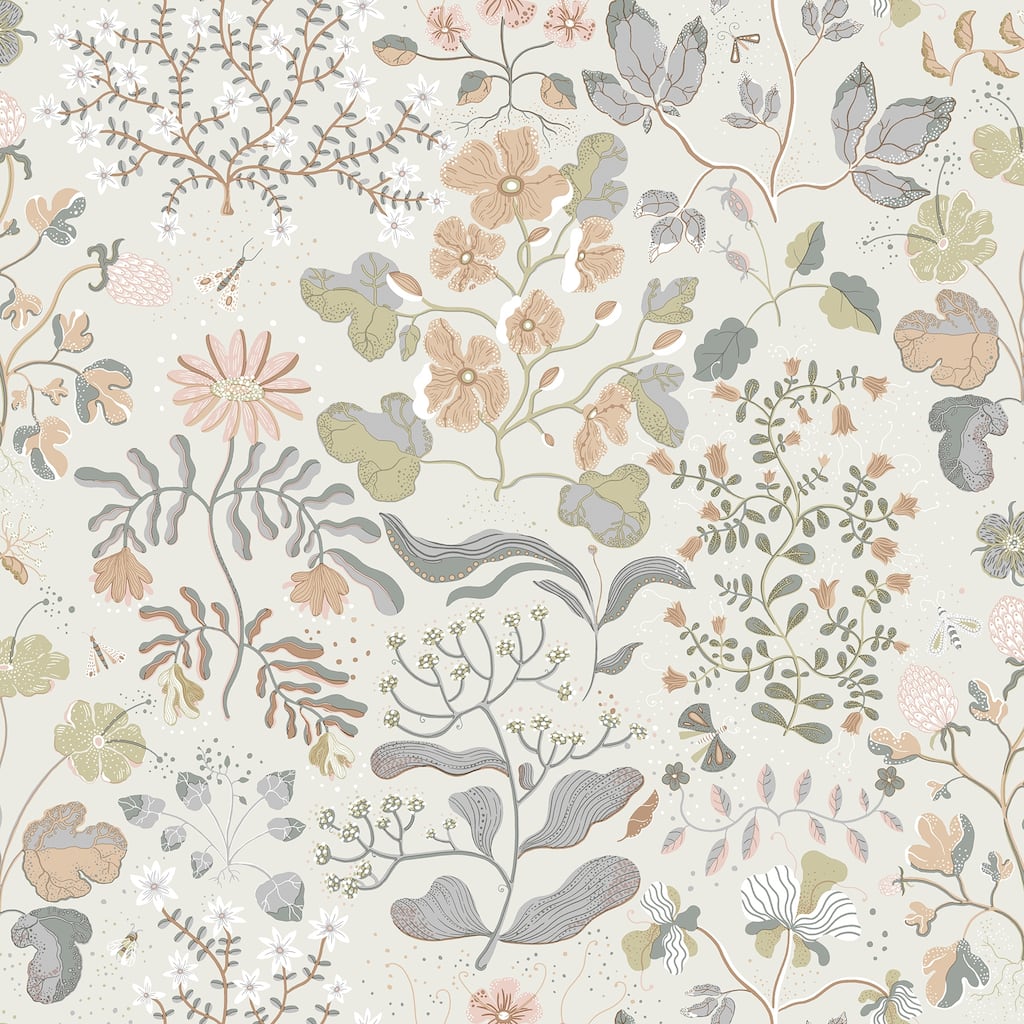 A-Street Prints Groh Neutral Floral Wallpaper