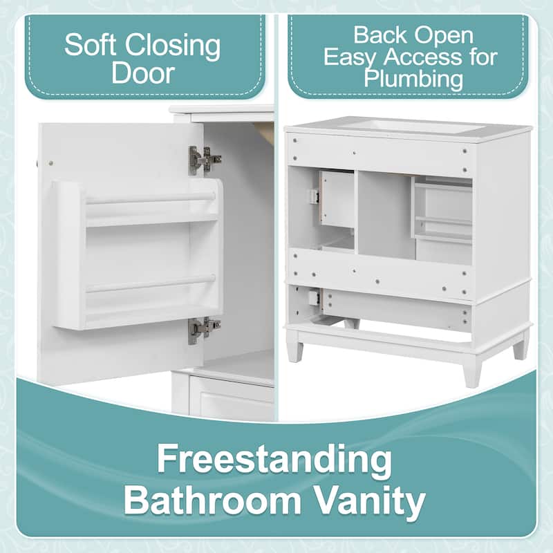 Christopher Knight Home 30" Stylish and Functional Bathroom Vanity with Sink