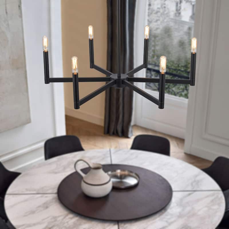 Starskys 8-Light Dimmable Mid-Century Modern Candle Chandelier